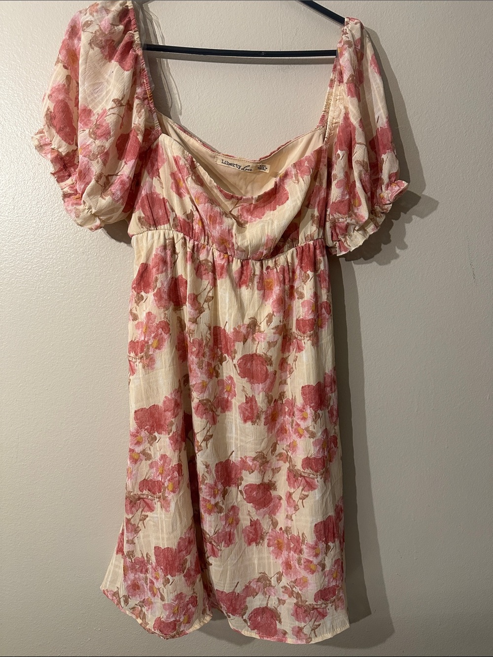 NWT liberty love floral pink and cream Dress Sz XXL